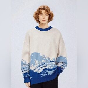 Aelfric Eden Snow Mountain Gradient Knit Small Sweater